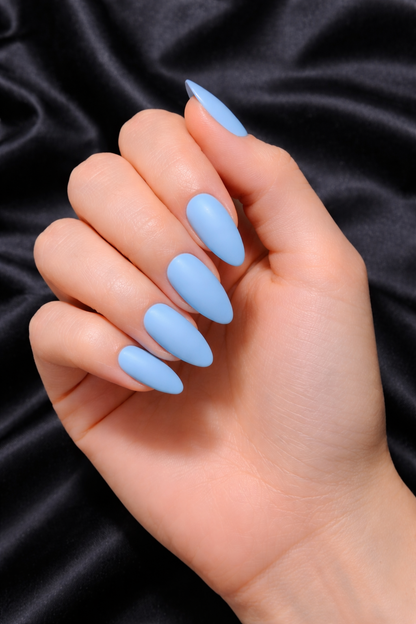 Pastel blue press on