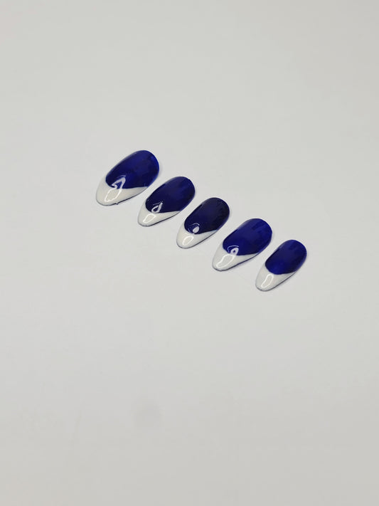 Blue french nails